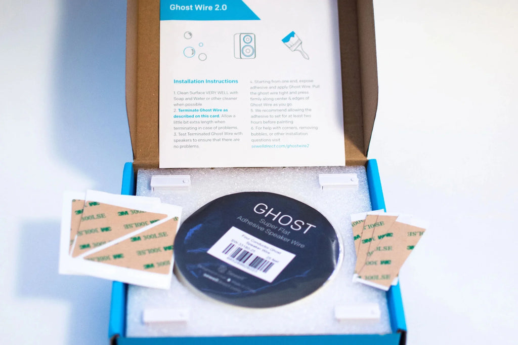Ghost Wire 2.0, Sizeuper Flat Adhesive Wire, 16 AWG (2 conductor) or 18 AWG (4 conductor), Ivory