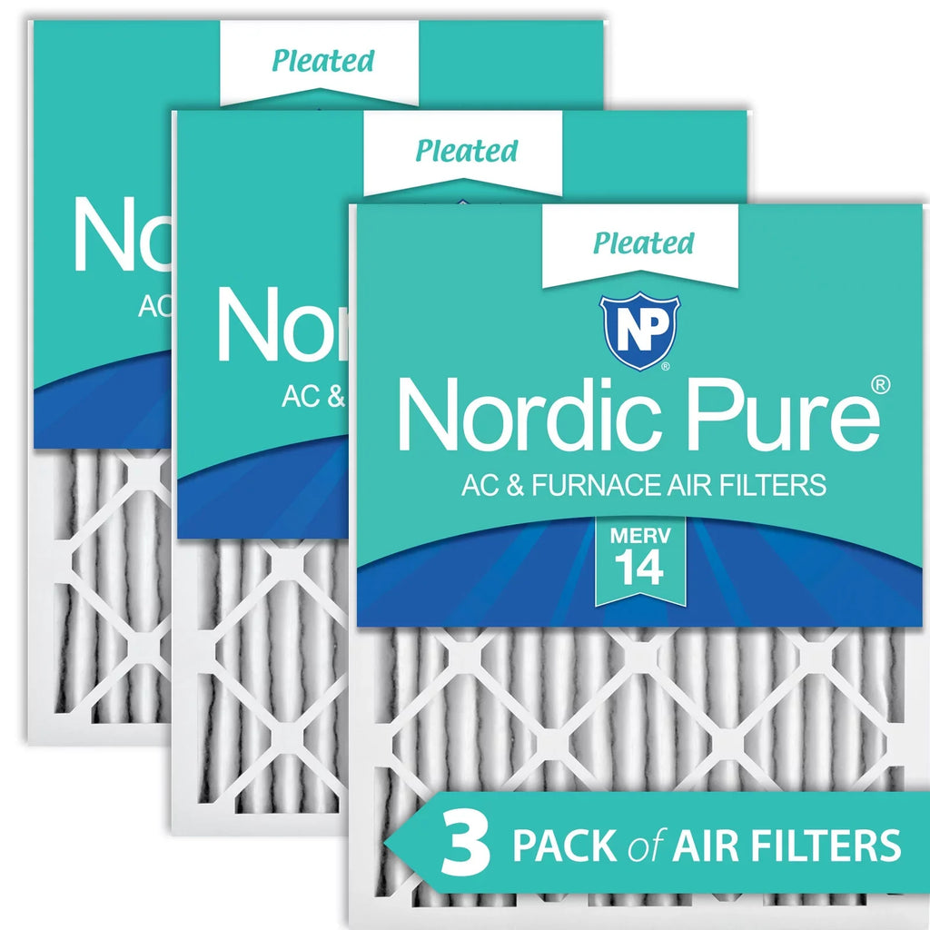 Nordic Pure 16x30x2 Pleated MERV 14 Air Filters 3 Pack
