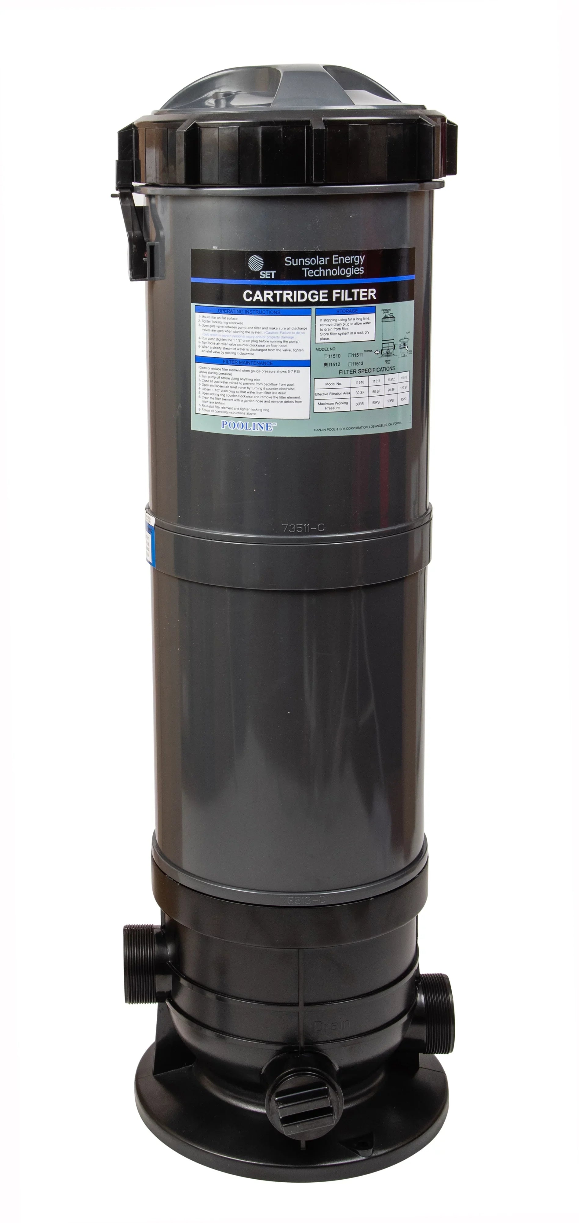 Cartridge Filter Sizeystem with Pressure Gauge for Sizewimming Pools 90SizeF