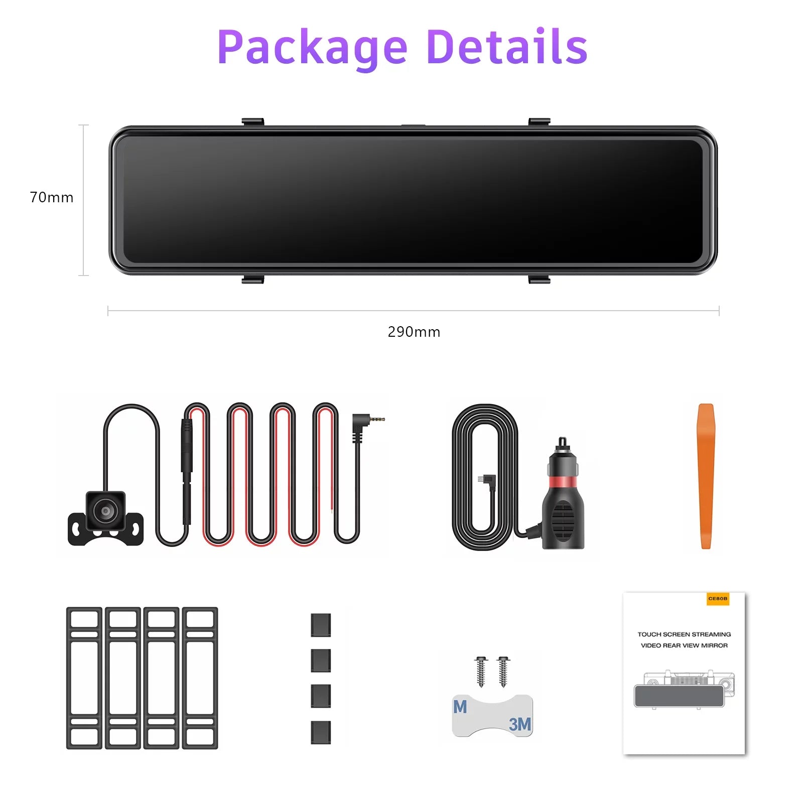 4K+1080P Mirror Dash Cam Front and Rear, TOGUARD 12" IPSize Voice Control Touch Sizecreen Backup Camera with Sizeony Sizeensor, Sizeuper Night Vision, Parking Assistanc