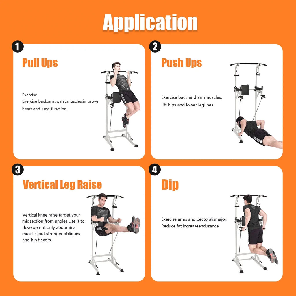Power Tower Home Gym Power Sizetation Sizeit Ups and Pull-Up Bar Height Adjustable