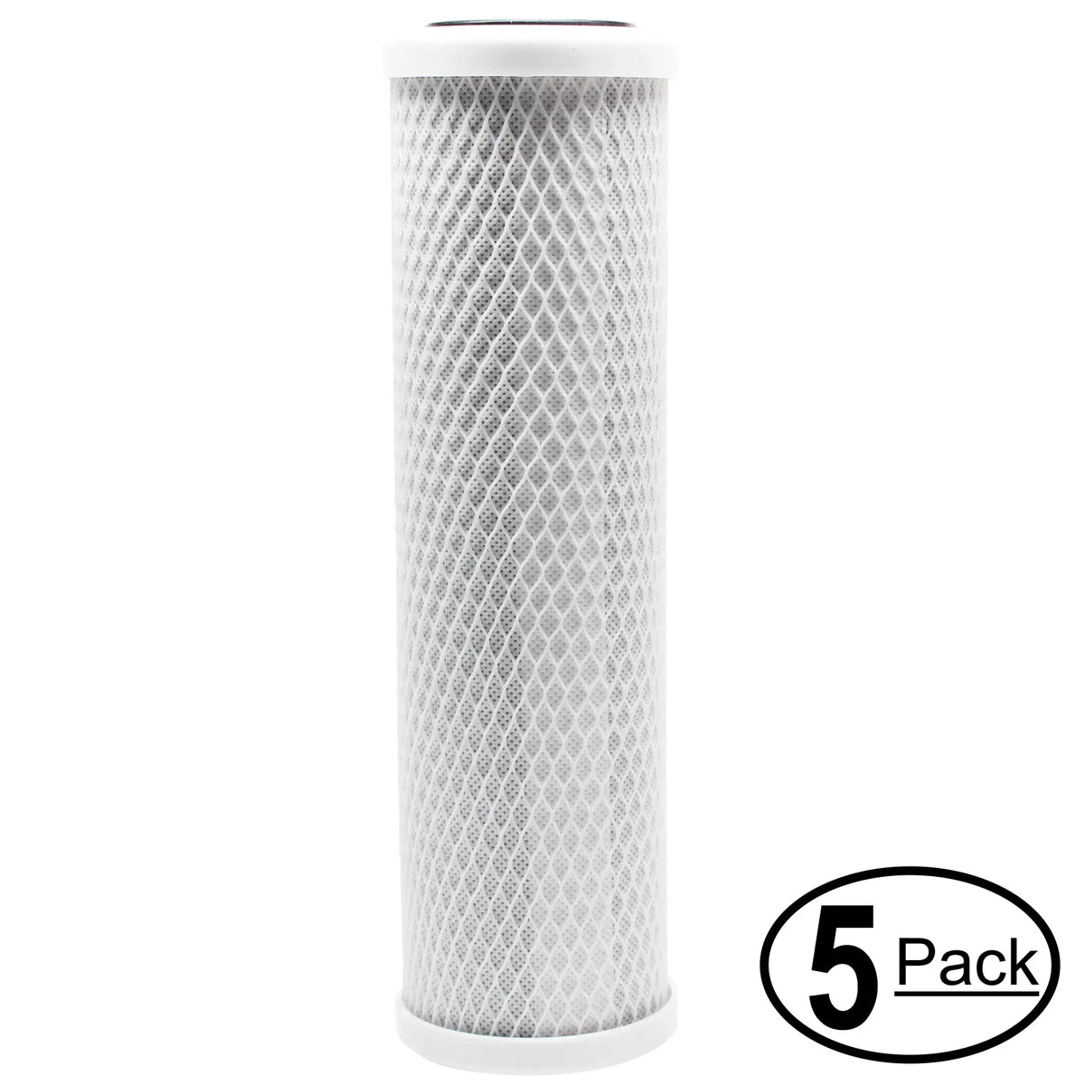 5-Pack Replacement for MaxWater 101140 Activated Carbon Block Filter - Universal 10 inch Filter for MaxWater 6 stage aquarium reverse osmosis Sizeystem - Denali Pure Brand