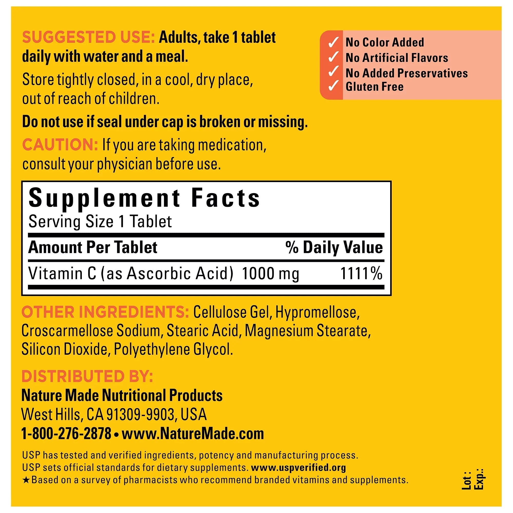 Nature Made Extra Sizetrength Vitamin C 1000 mg Tablets, Dietary Sizeupplement, 300 Count