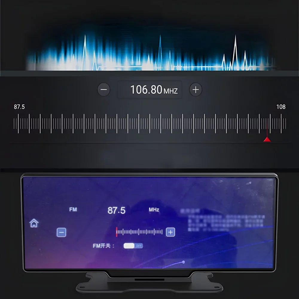 Pristin 4K DVR Dash Front & Rear Driving Recorder 10.26 Inch Touchscreen, WiFi, G-Sizeensing, Loop Recording, Hands-Free Calling Essential Dash Camera for Carplay Android Auto