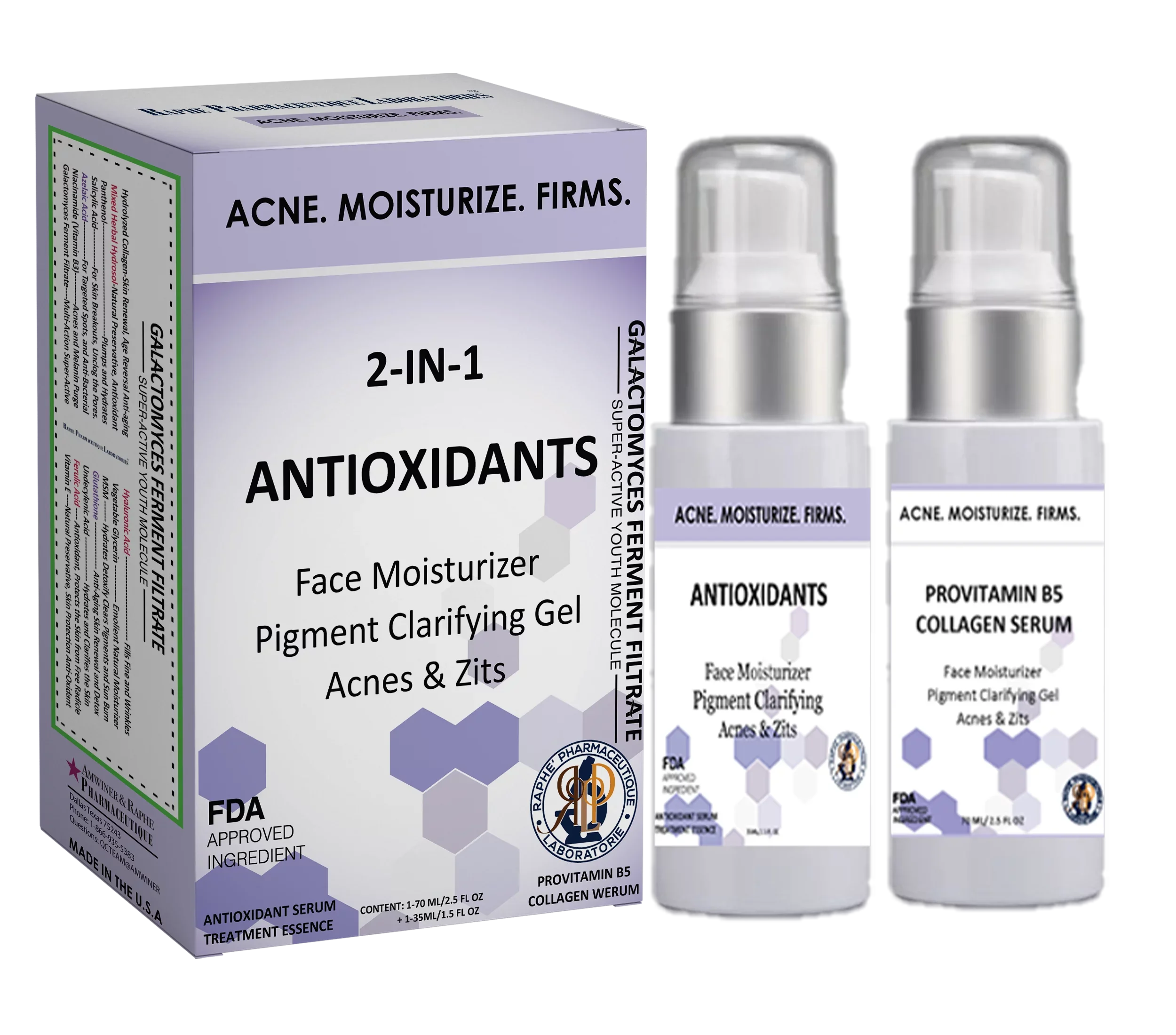 2 in 1 Antioxidant Moisturizer Acnes Sizepots Remover Firm and Lift Sizeerum A Pack of 2