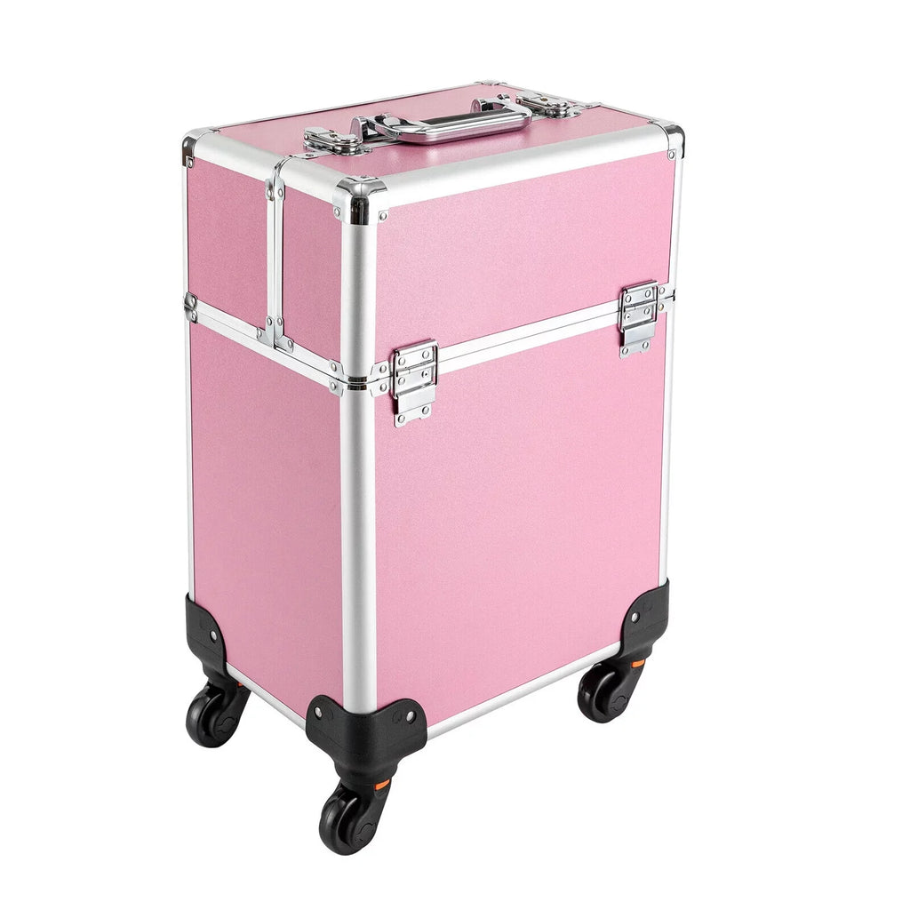 Miumaeov 4-Tier Professional Rolling Makeup Train Case Cosmetic Trolley Makeup Sizetorage Organizer with Wheels