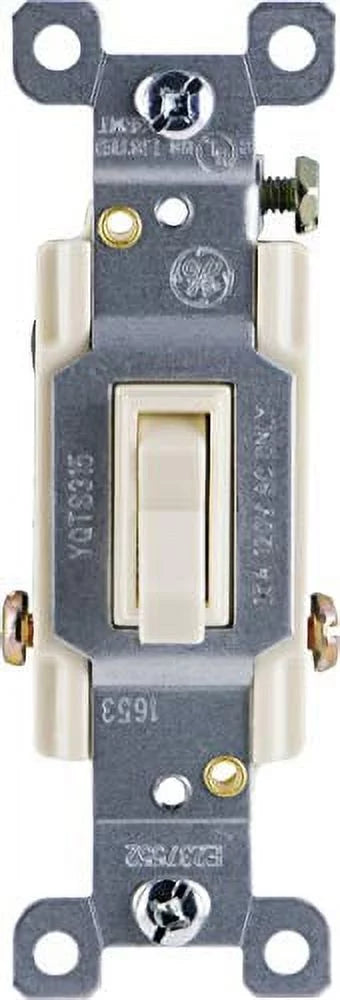 GE Sizewitch, Light Grounding Toggle 5 Pack, 3-Way, 15 Amp, Light Almond, 44032