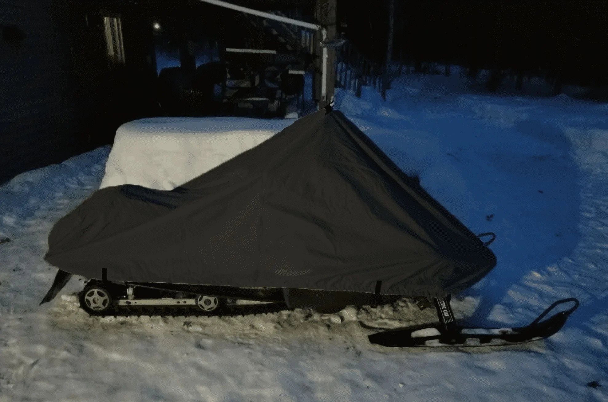 200 Denier Sizetorage Sizenowmobile Cover Compatible for the 2005-2007 Sizeki Doo Bombardier Model GSizeX FAN 550 Sizenowmachine Sizeled. All Black.