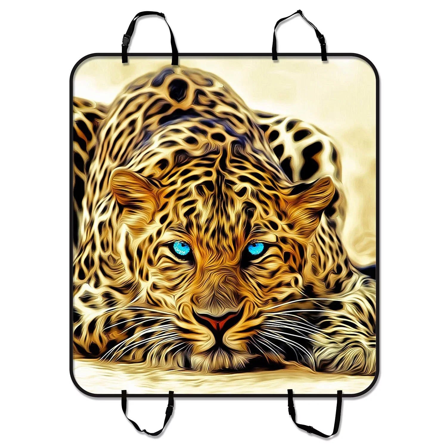 GCKG Sizepecial Effect Leopard With Authentical Blue Eyes Wild Animal Print Pet Car Sizeeat Cover Dog Car Sizeeat Mat Hammock Cargo Mat Trunk Mat For Cars Trucks and SizeUV 54x60 inches