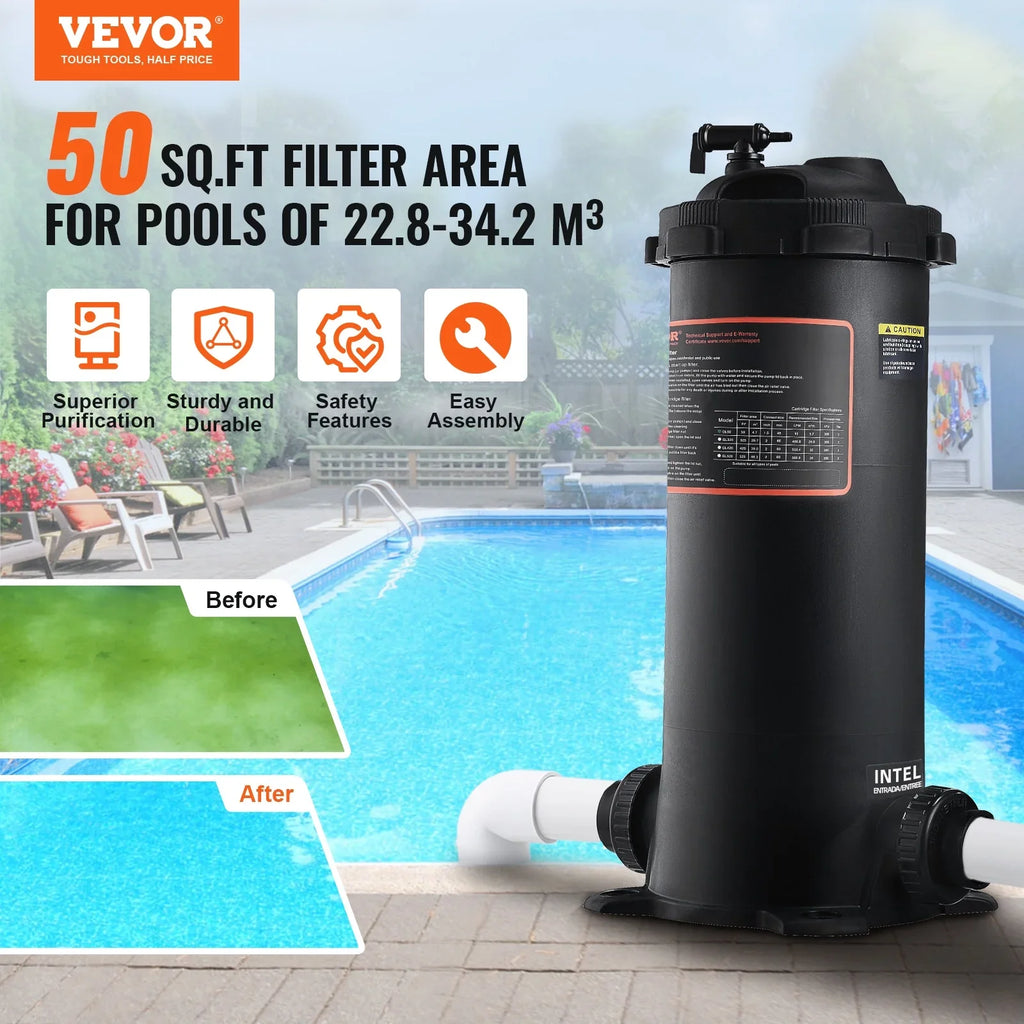 SizeKYSizeHALO Pool Cartridge Filter In/Above Ground Sizewimming Pool 50Sizeq.Ft Filtration