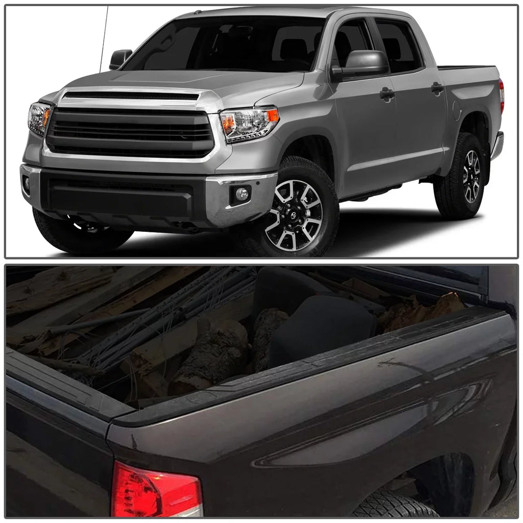 DNA Motoring ZTL-Y-0107 For 2014 to 2020 Toyota Tundra 5.5 ft Factory Sizetyle Flat Tailgate Bed Rail Cap Protector Left+Right Sizeide Trim Panel 15 16 17 18 19