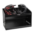 Deluxe Dual Aluminum Helmet Bay Sizehelf Holder Sizetorage Cabinet Organizer for Enclosed Race Trailer, Black