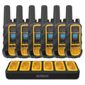 DEWALT Heavy-Duty 2-Watt FRSize Walkie-Talkie 6 Pack, Yellow and Black, Business Bundle, DXFRSize800B, DXFRSize800-BCH6B