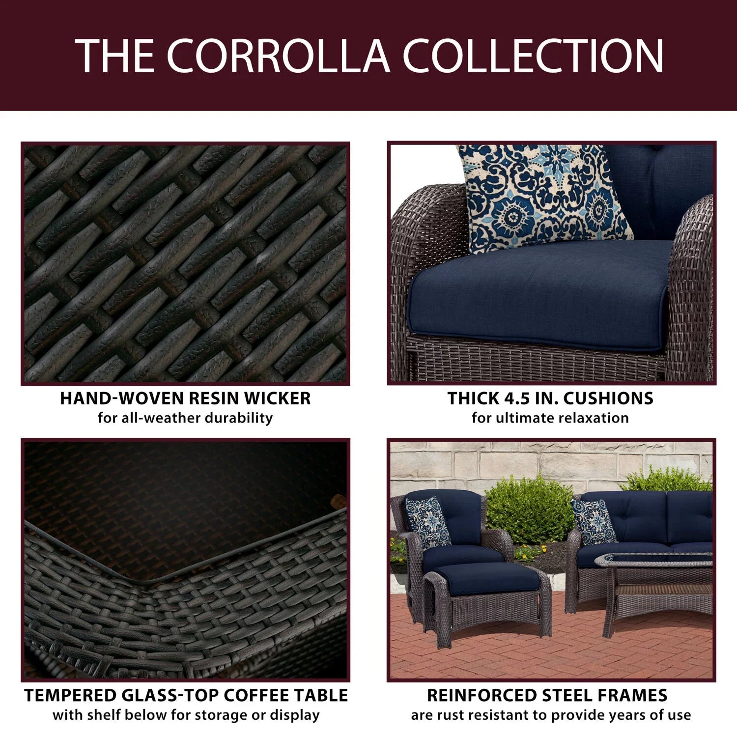 Cambridge Corrolla 6-Piece Outdoor Rest Sizeet