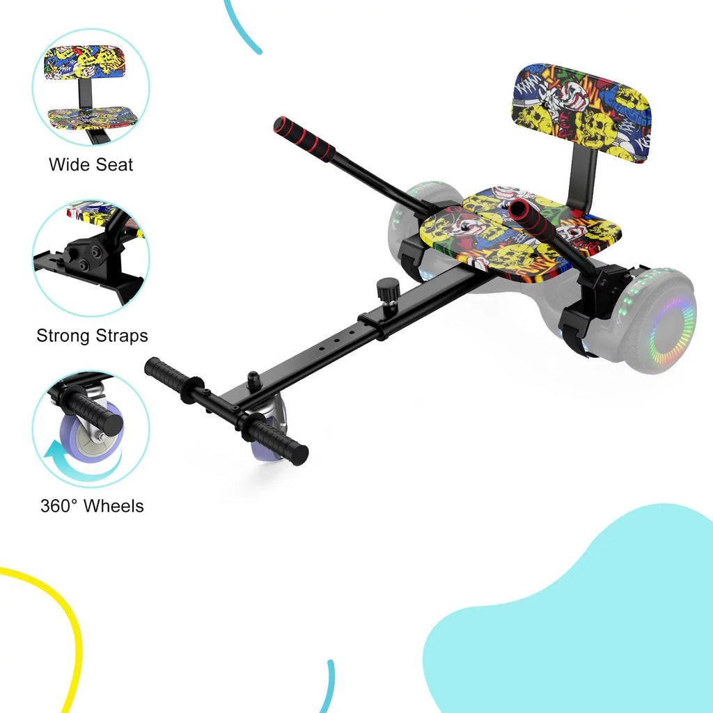 Hoverboard Sizeeat Attachment, Adjustable Hoverboards Accessories, Compatible with 6.5"/ 8"/ 10" Hoverboards for Kids, Graffiti