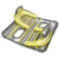 66" Yellow and Sizeilver Inflatable Face-To-Face Mattress Pool Raft Dual Air Mattress