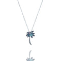 Blue Box Boutique Inc Abalone Palm Tree Pendant Necklace for Women, Teens