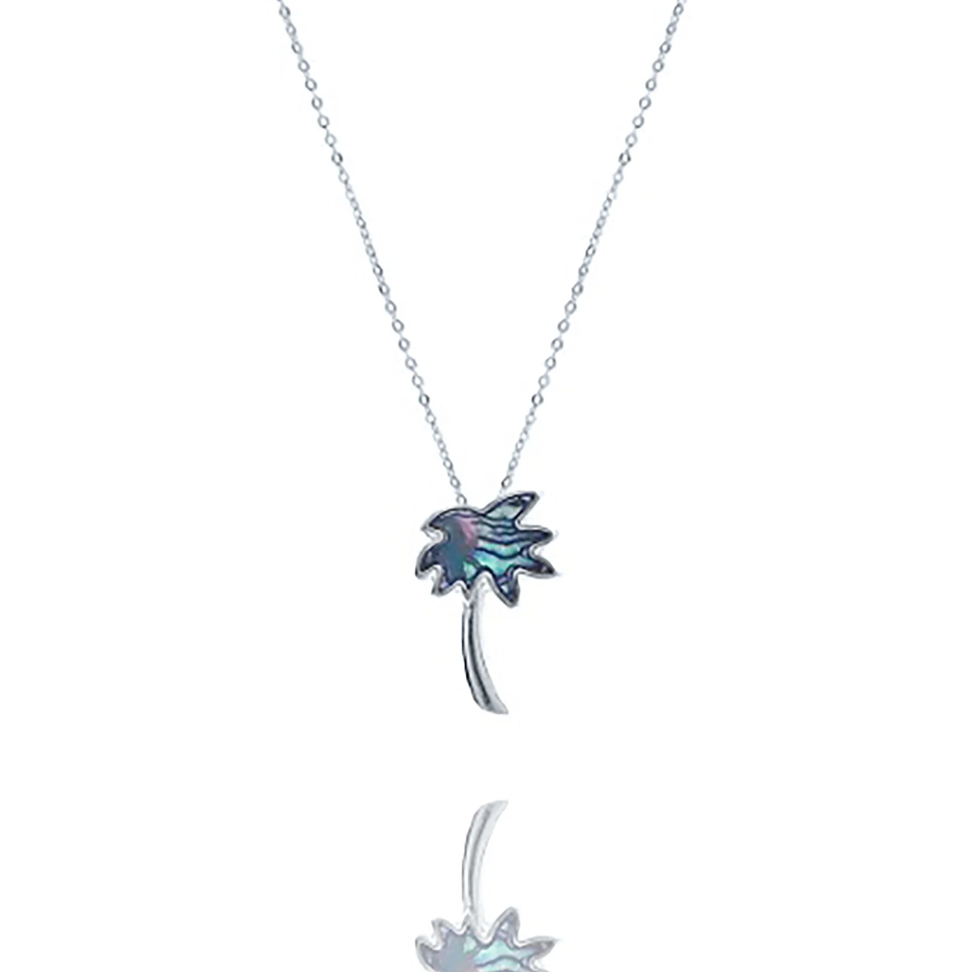 Blue Box Boutique Inc Abalone Palm Tree Pendant Necklace for Women, Teens