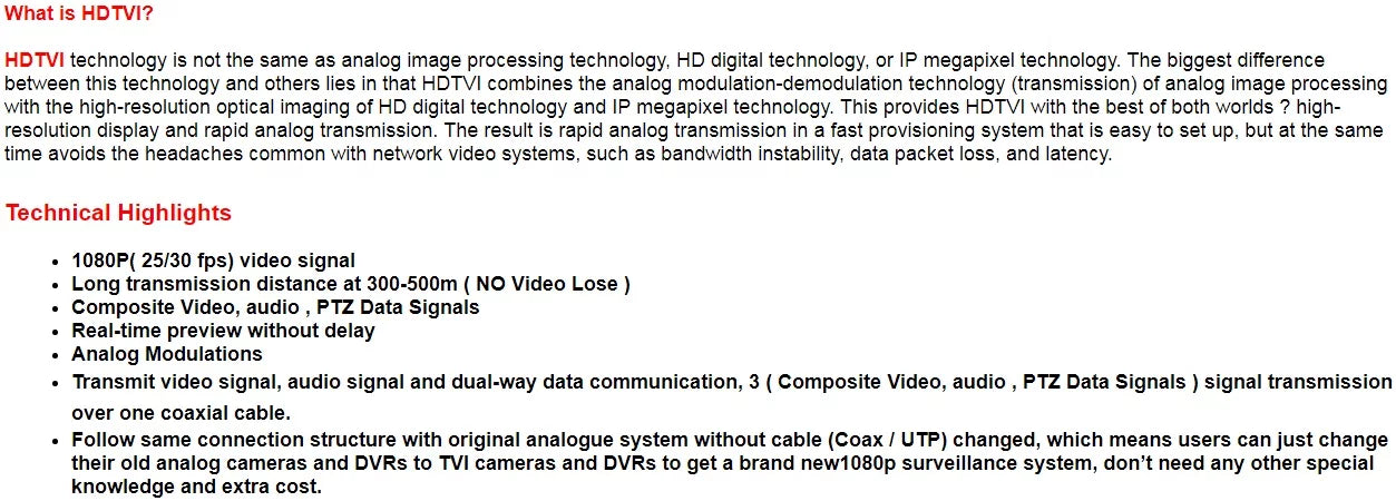 Eyemax TPB-204 HD TVI Box Camera 1080P 2MP with Dual Power, Dual Outputs (Lens Not Included)