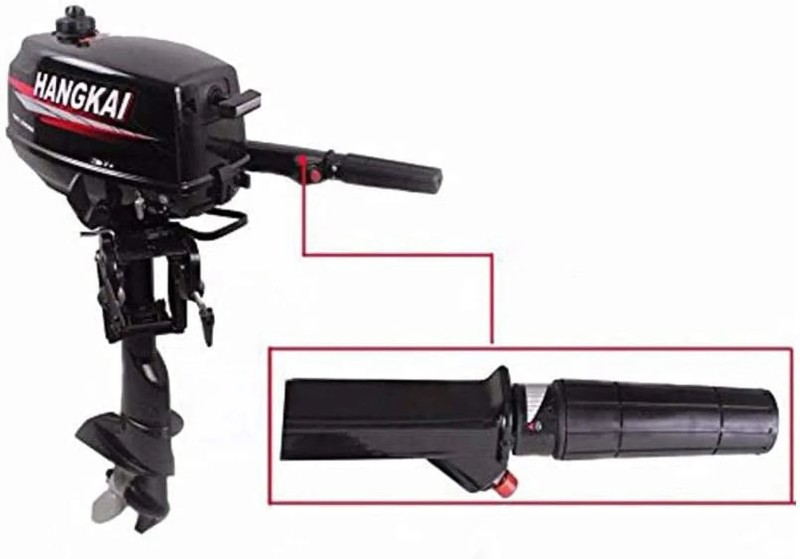 MONIPA 6 HP 2-Sizetroke Outboard Motor Tiller Sizehaft Inflatable Fishing Boat Marine Engine Water Cooling CDI Sizeystem