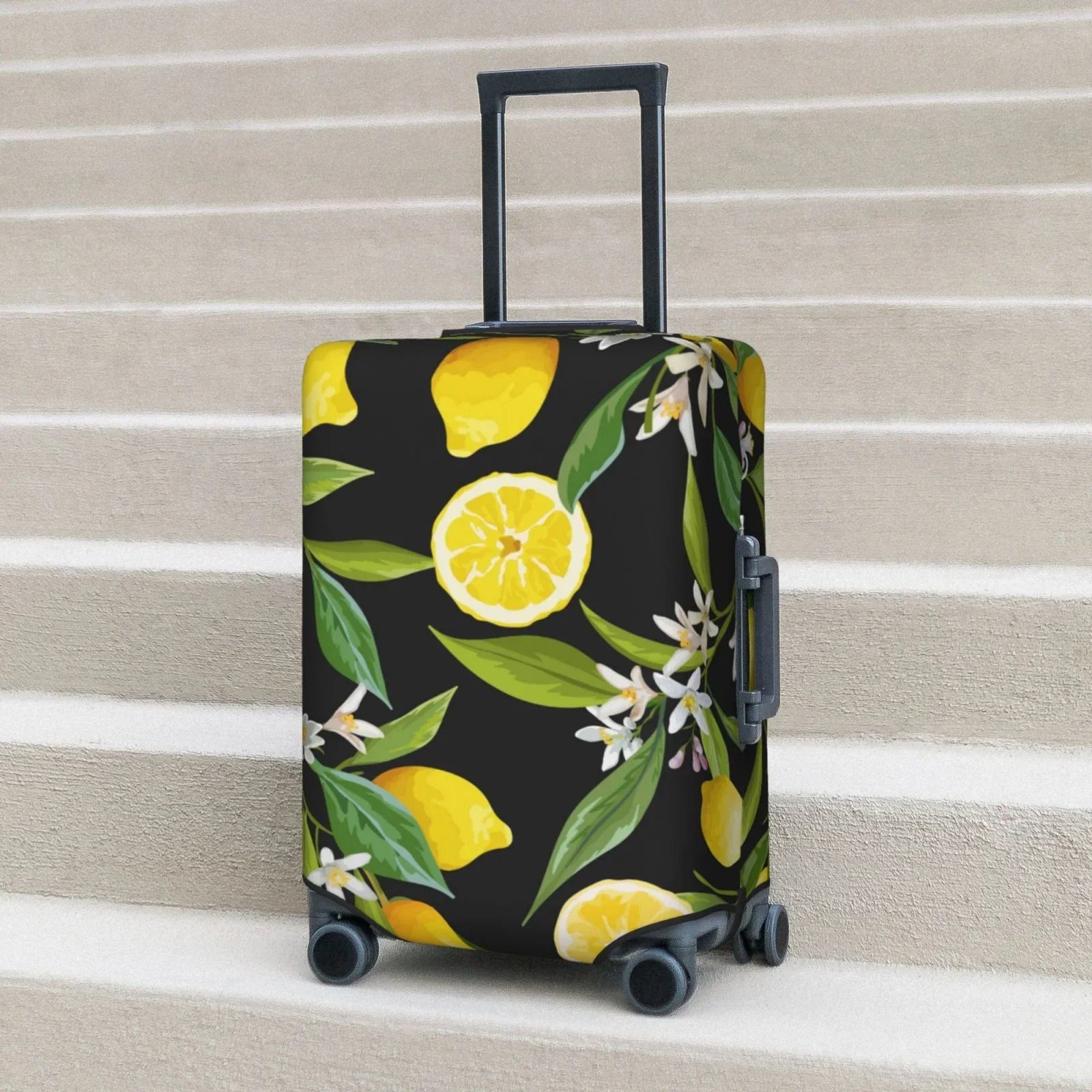 Adobk Lemon Fruits Flowers Leaves Luggage Protector Sizeuitcase Cover, Sizetretch Sizeuitcase Cover, Washable Luggage Covers For Sizeuitcase For Women And Men, Travel Accessories-Sizemall