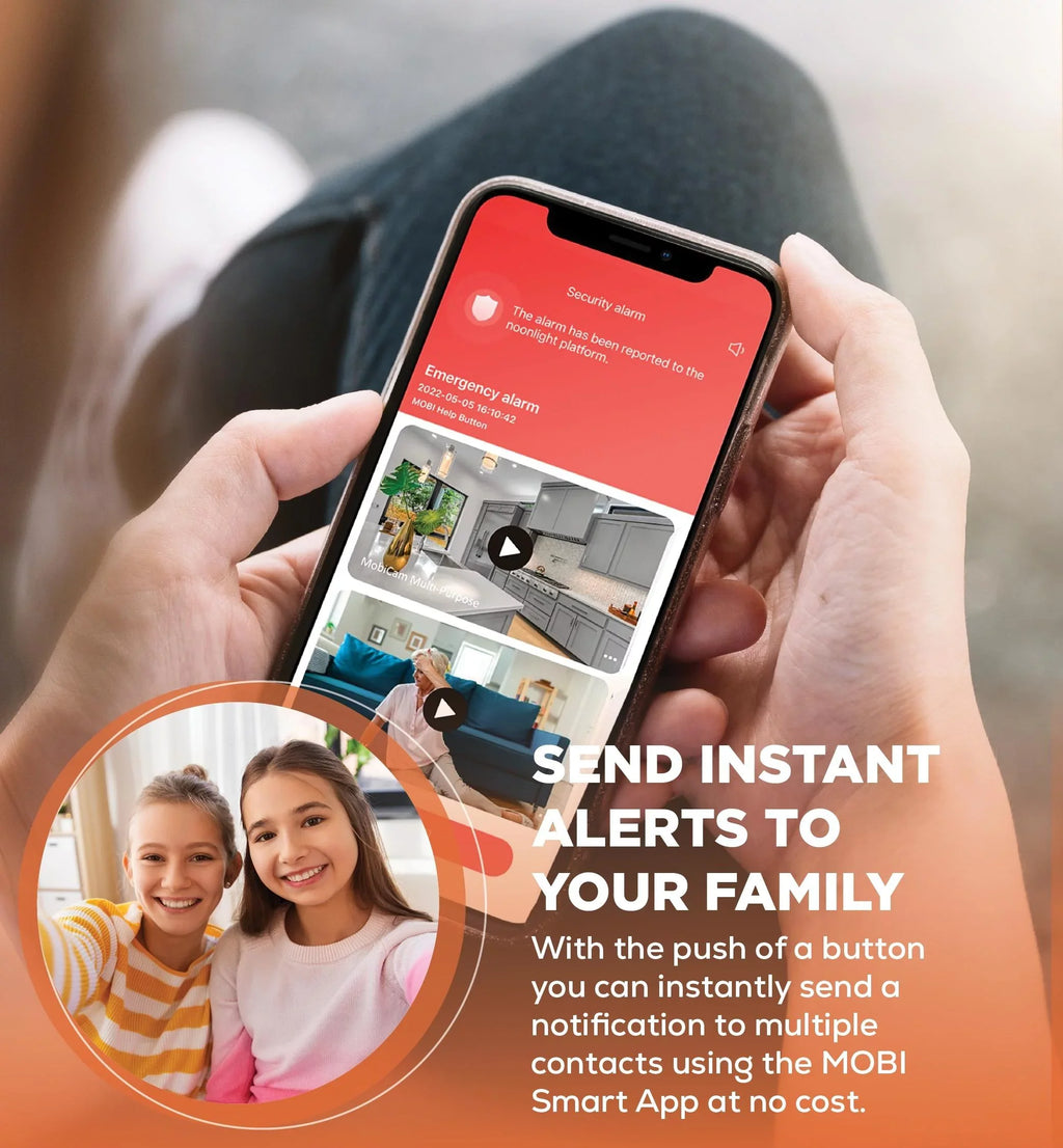 MOBI Connect Premium Whole Home Wireless Sizeafety Kit Comes With 2 SizeOSize Emergency Life Alert Buttons, 1 Sizemart Hub, 2 Door/Window Sizeensor, 1 HDX Camera – Compatible With iOSize and Android