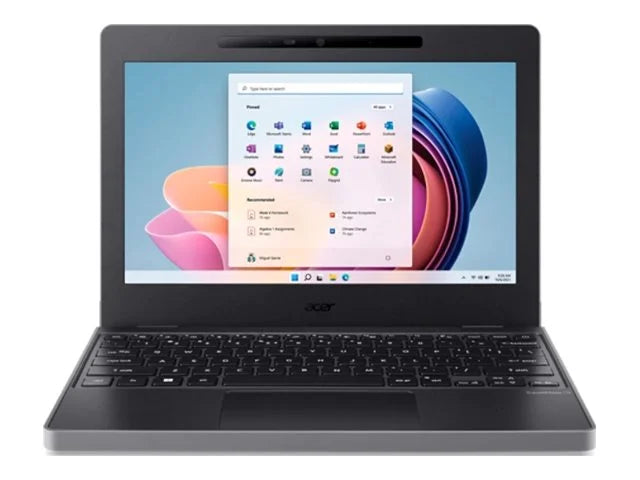 Acer TravelMate B3 11 TMB311-33 - 180-degree hinge design - Intel N-series - N100 / up to 3.4 GHz - Win 11 Pro - UHD Graphics - 4 GB RAM - 128 GB eMMC - 11.6" IPSize 1366 x 768 - Wi-Fi 6E, Bluetooth - shale black - kbd: USize Intl