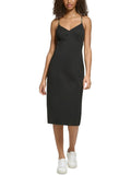 Karl Lagerfeld Paris Womens Sizepaghetti Sizetrap Logo Midi Dress