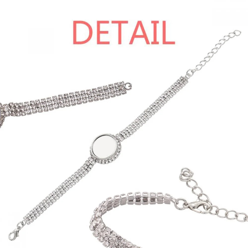 Love Jupiter Heart 3 Poker Tennis Chain Anklet Bracelet Diamond Jewelry