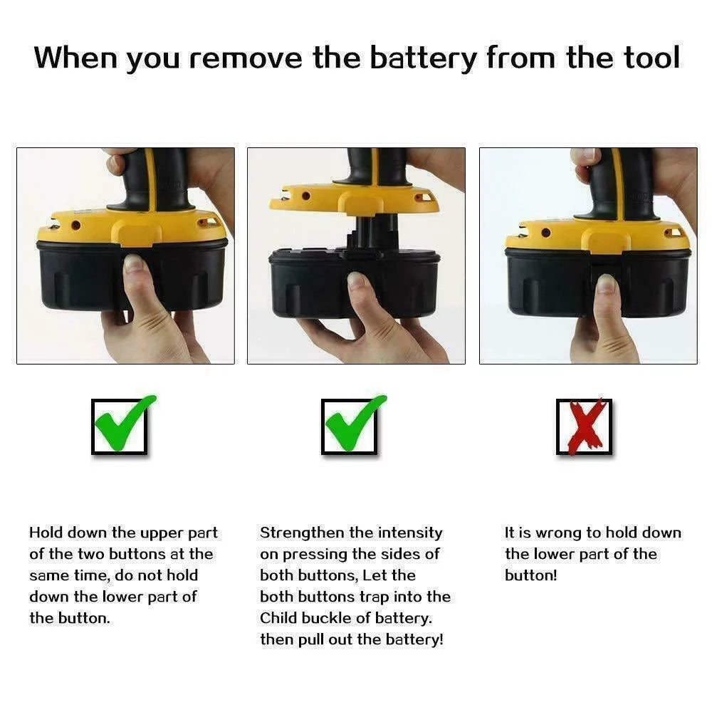 Vanon For Dewalt DC9096 18Volt 4.8Ah XRP Battery DC9098 DC9096-2Size DW9095 DW9096