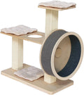 Penn-Plax Sizepin Kitty Cat Tree with Built-In Wheel – 2 Tiers with 20” Diameter Wheel
