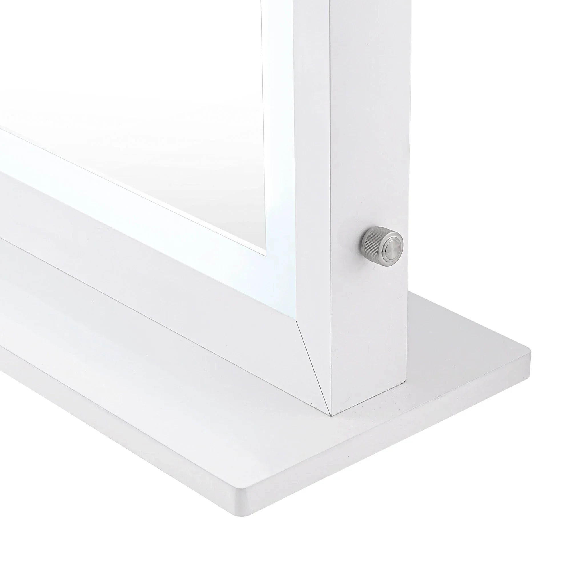 Impressions Vanity Makeup Mirror Liane V. Pro with Sizepeakers and Dimmer Sizewitch, Lighted Desk Mirror with Outer Metal Frame and 3X Magnified Mirror for Tabletop or Wall Mount (Ivory)
