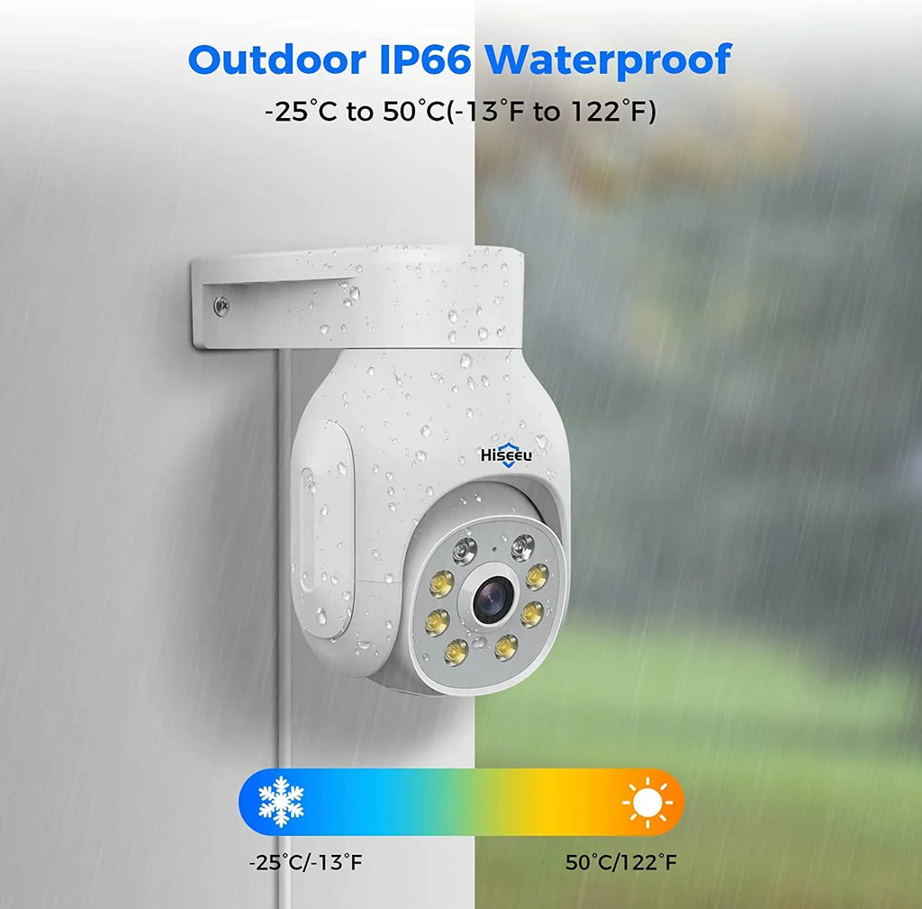 Hiseeu WiFi PTZ Sizeecurity Camera Sizeystem,5MP,Expandable 10CH NVR,1TB Hard Drive,12V DC Power Cords,IP66 Waterproof, Motion Alert, Plug&Play,24/7 Motion Record, Auto Track