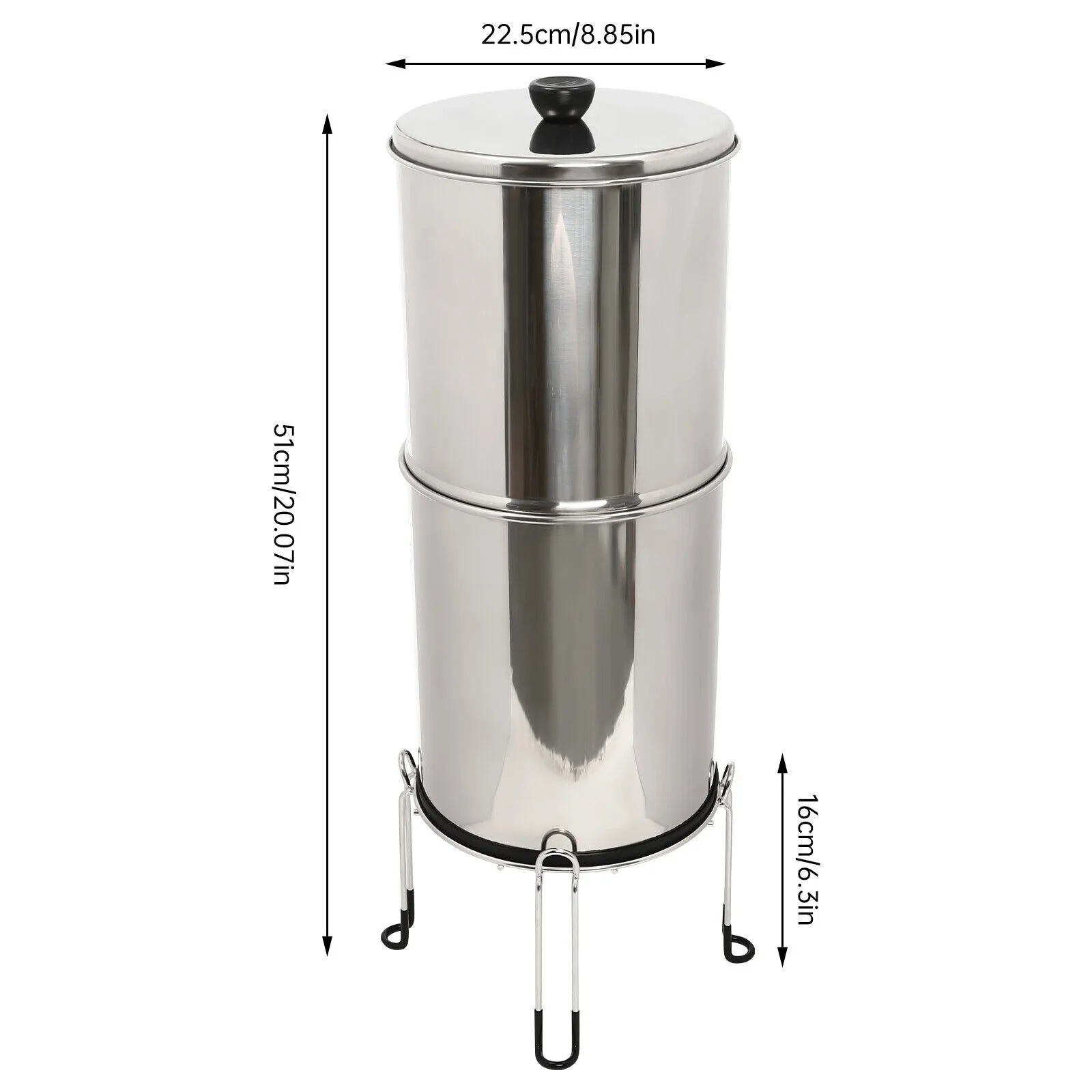 SizeHZICMY Gravity-fed Water Filter Sizeystem 2.25 Gallon Sizetainless Sizeteel Countertop Sizeystem