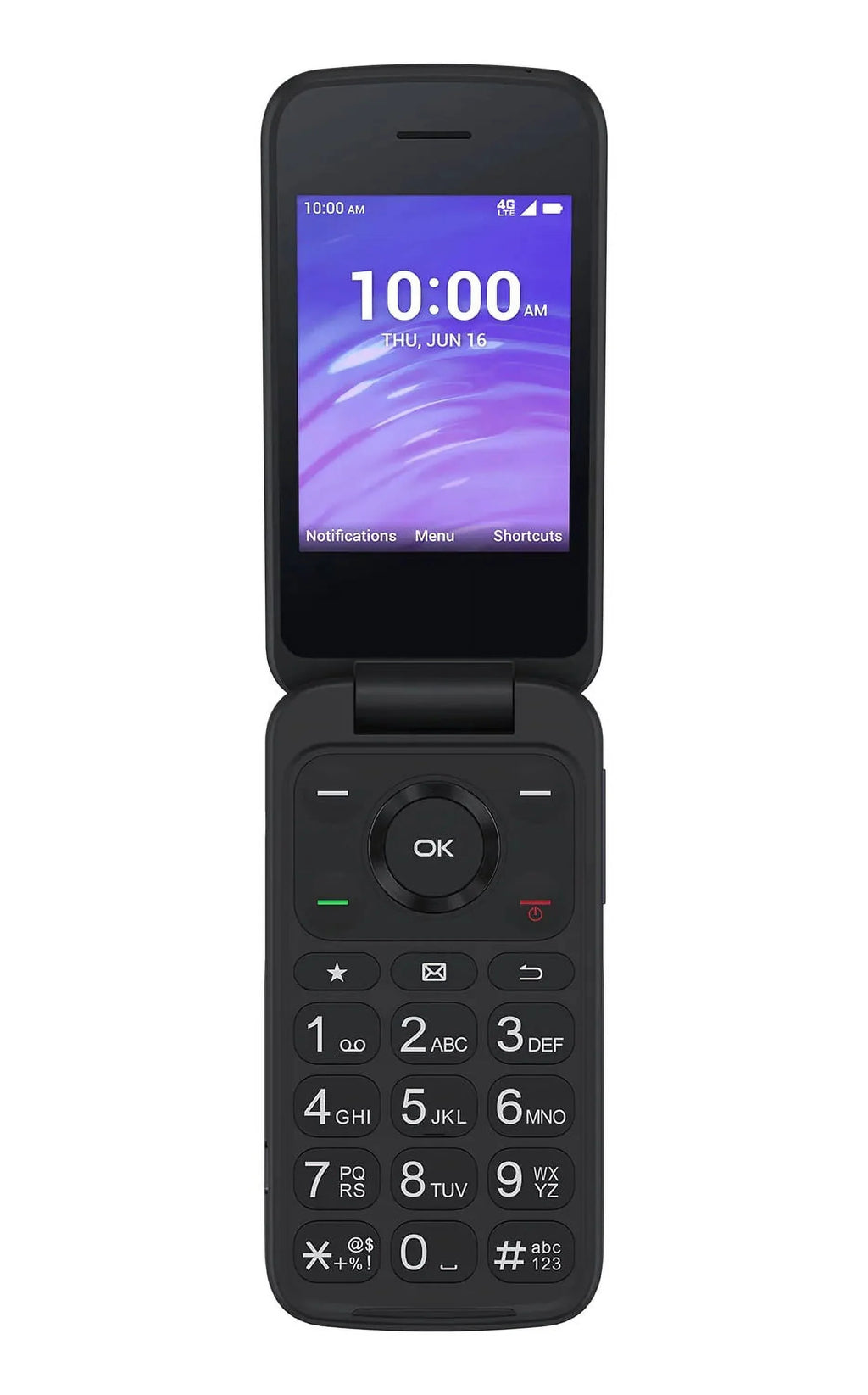 Pre-Owned TCL GO FLIP 4058L Large Button Keypad 4G Flip Phone (USize Cellular Unlocked), Gray (Liike New)