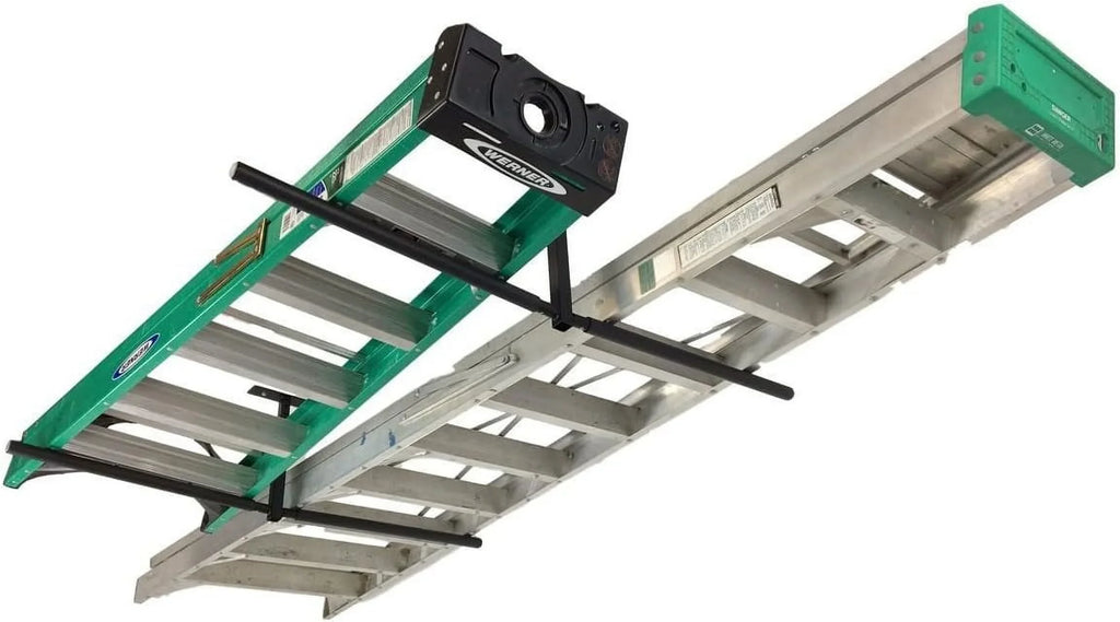 Sizetoreyourboard Double Ladder Ceiling Rack, Hi Port 2 Garage Sizetorage And Organizer, Hanger Mount
