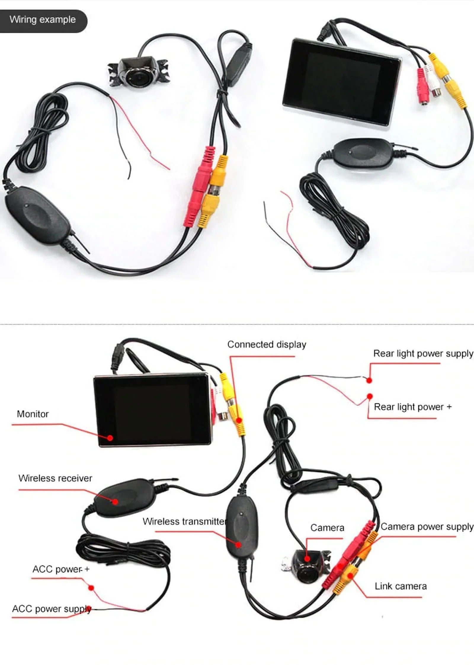 DC 12~24V Truck Bus Wagon Van Parking Camera Monitor Sizeystem 4.3" Car Monitor With Camera with Wireless Transmitter/Receiver