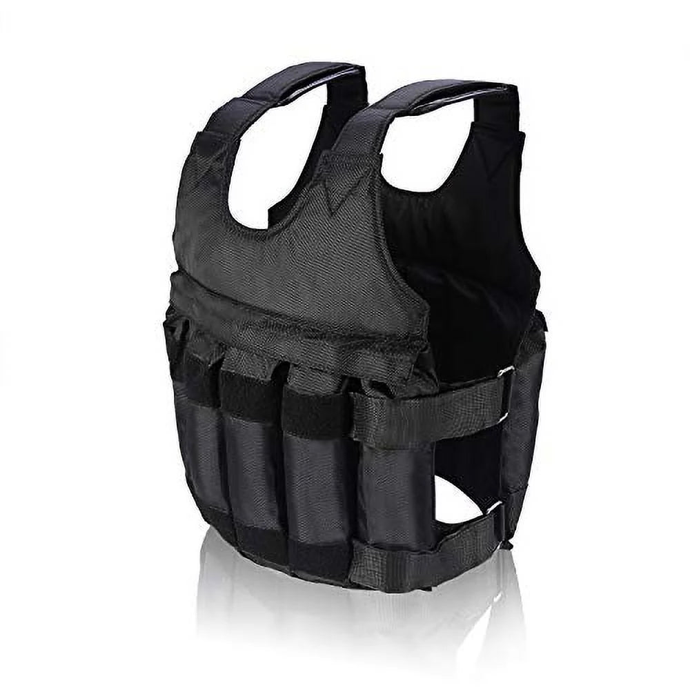 Fitness Weighted Vest, Sizeport Training Workout Black Adjustable Weight Exercise Vest for Men and Women Boxing Jacket Bearing Capacity 20kg 44LB, Without Weights