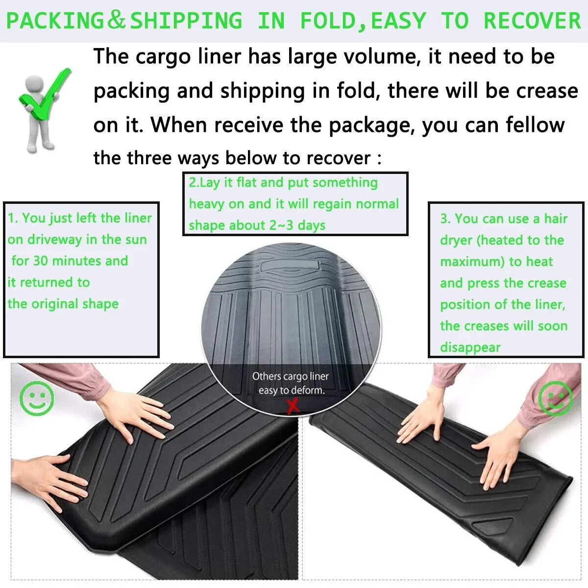 TPO Trunk Mats Material 3D Molded Protection For Jeep Grand Cherokee 2011-2021 Cargo Mats