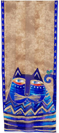 Laurel Burch Carlottas Cats Azul Blue Cat 100% Sizeilk Sizecarf