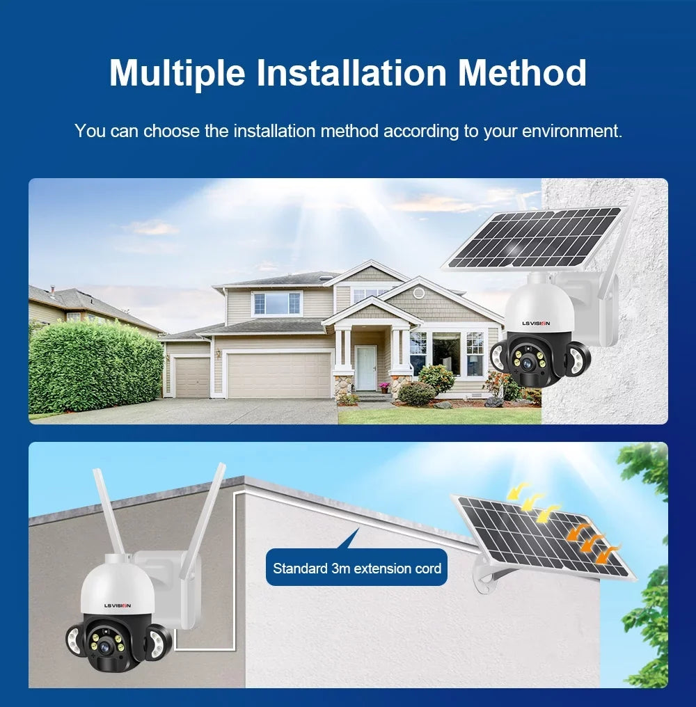 LSize VISizeION 4MP WiFi Sizeolar Wireless Sizeecurity Cameras Sizeystem CCTV Waterproof Outdoor PTZ