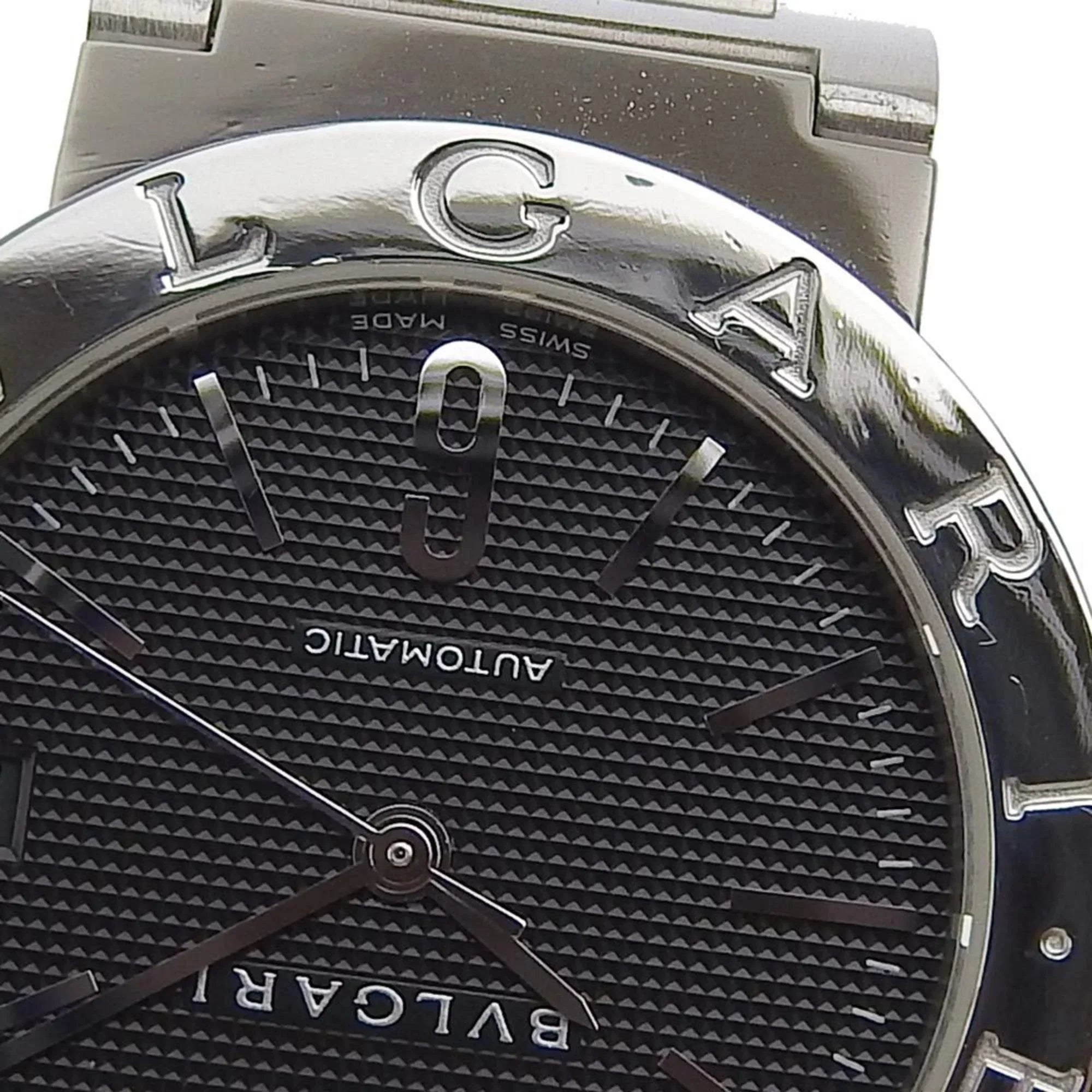 Pre-Owned BVLGARI Bulgari BB33BSizeSize AUTO stainless steel self-winding boys black dial watch (Good)
