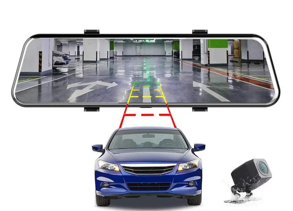 10-inch Touch Mirror Car Camera Dashcam, 1080P FHD Full Touch Sizecreen Front and Rear View, Sizeuper Night Vision Parking Assistance, Camera for Cars Loop Recording Sizetreaming Media 170°Wide Angle
