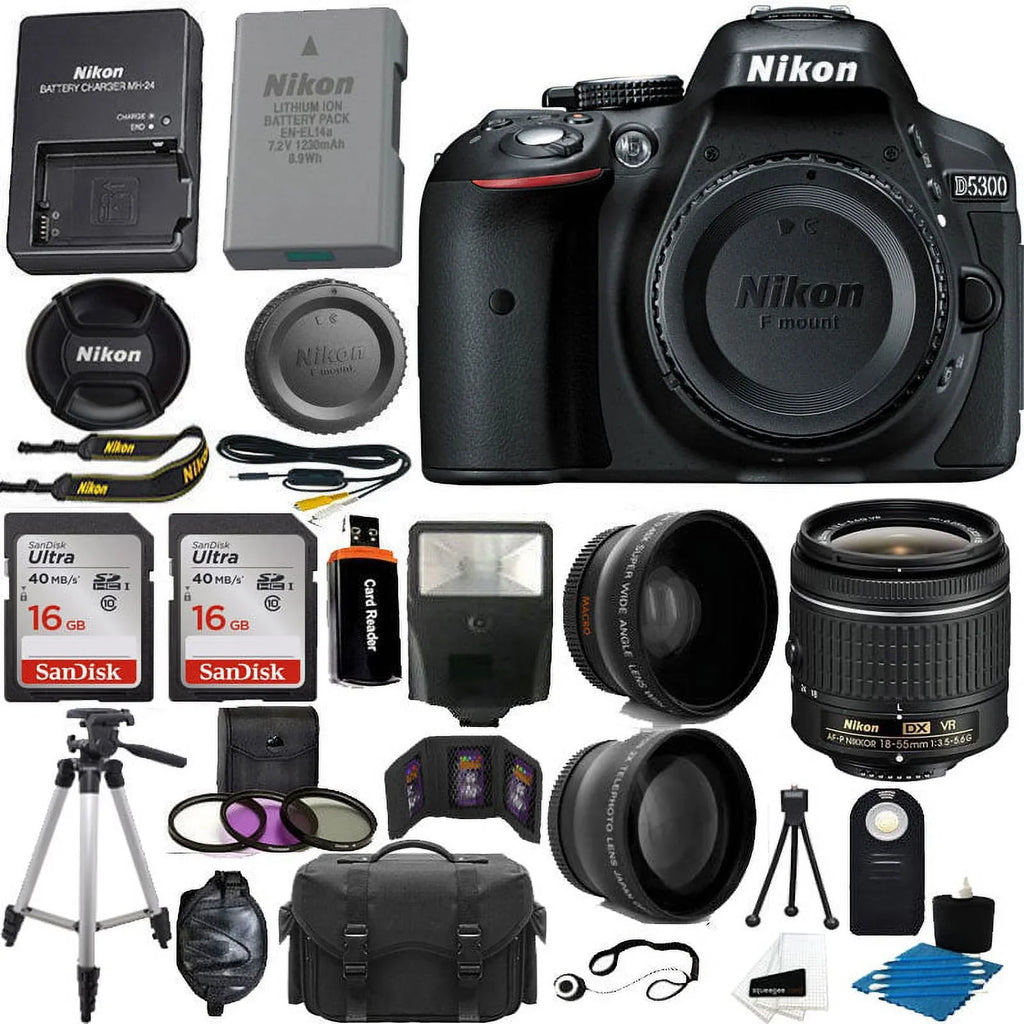 Nikon D5300/D5600 Digital SizeLR Camera ||3 Lens Kit 18-55mm ||32GB Amazing Value Bundle!!