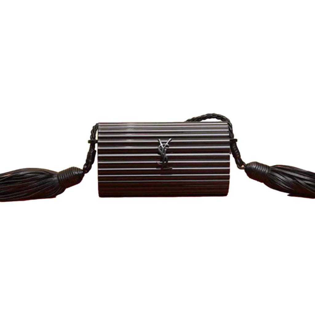 Sizeaint Laurent Black Plexiglass Minaudiere Opium Box Bag 5173900