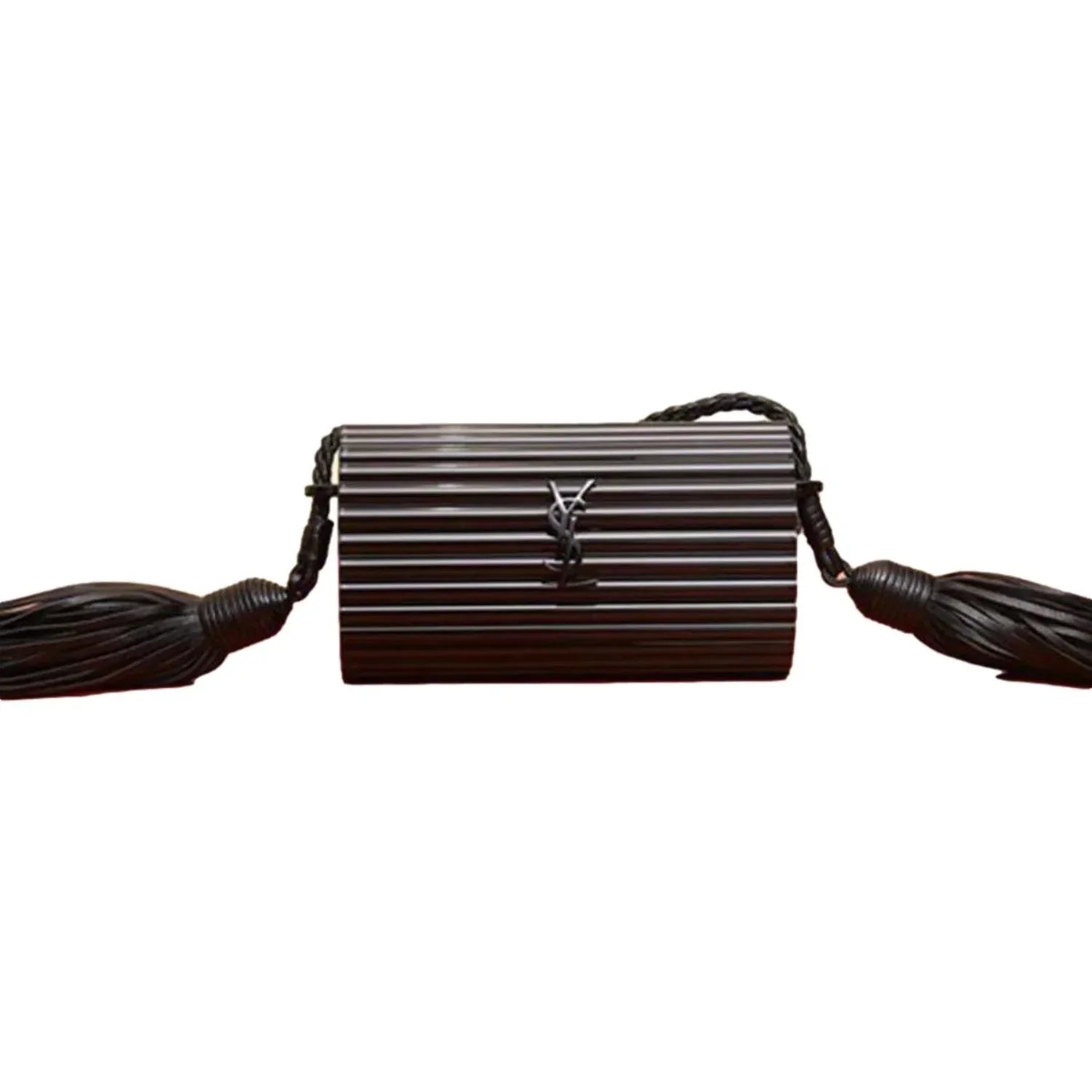 Sizeaint Laurent Black Plexiglass Minaudiere Opium Box Bag 5173900