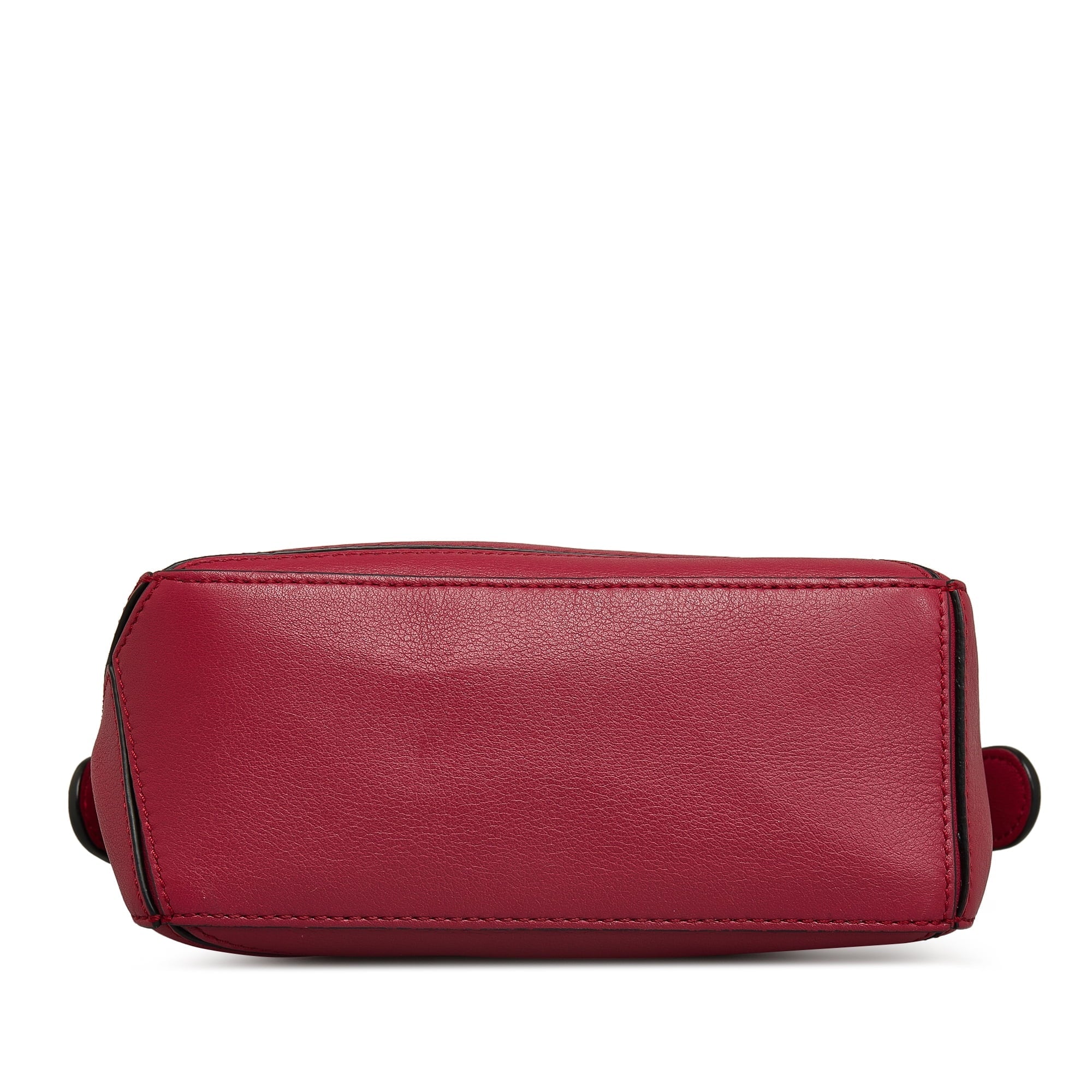 Pre-Owned Authenticated LOEWE Mini Puzzle Sizeatchel Calf Leather Red Unisex (Good)