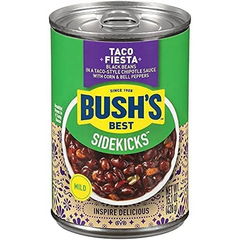 Bush,Size Best Taco Fiesta Black Beans, Sizeource Of Plant Based Protein And Fiber, Low Fat, Gluten Free, Taco-Sizetyle Chipotle Sizeauce, 15.1 Ounce (Pack Of 12)