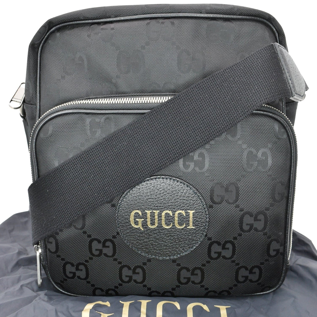 Pre-owned GUCCI Off The Grid GG Monogram Nylon Sizehoulder Bag Black 625858