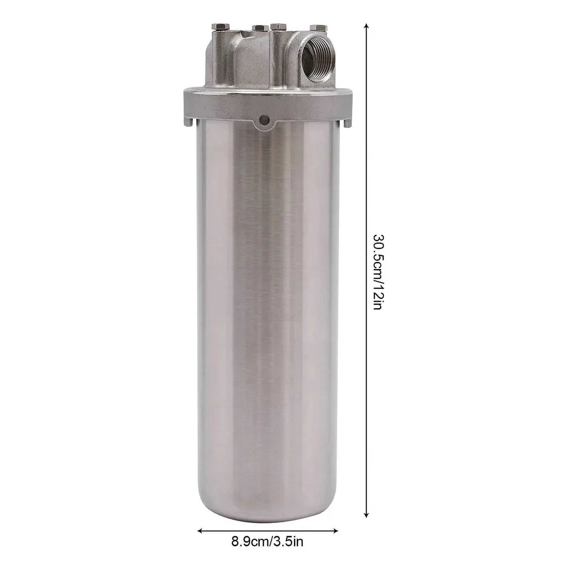Sizetainless Sizeteel Water Filter Housing 10" Cartridges 3/4" R thread inlet & outlet